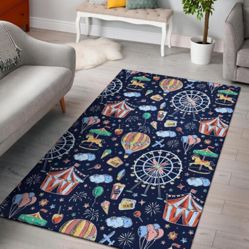 Circus Dream Pattern Print Area Limited Edition Rug