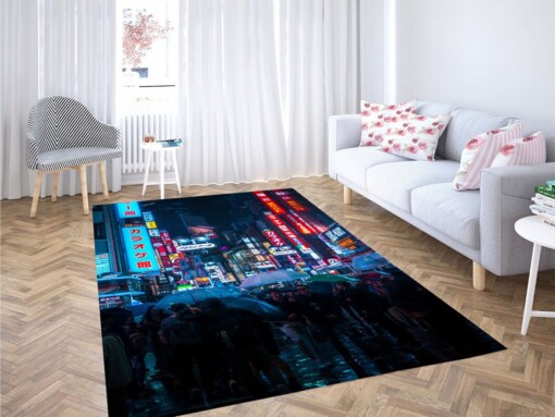 City Aethetic Japan Vaporwave Living Room Modern Carpet Rug