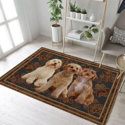 Cockapoo Floral Paw Rectangle Limited Edition Rug