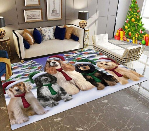 Cocker Spaniel Family Rectangle Limited Edition Rug