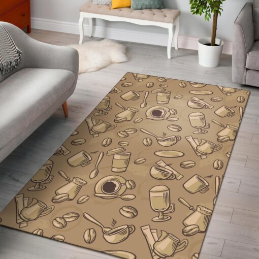 Coffee Pattern Print Area Limited Edition Rug