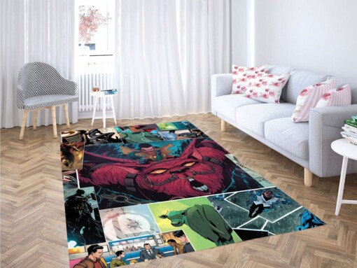 Collage Art Comic Dc Living Room Modern Carpet Rug