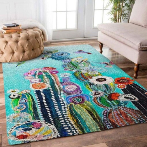 Colorful Cactus Rectangle Limited Edition Rug