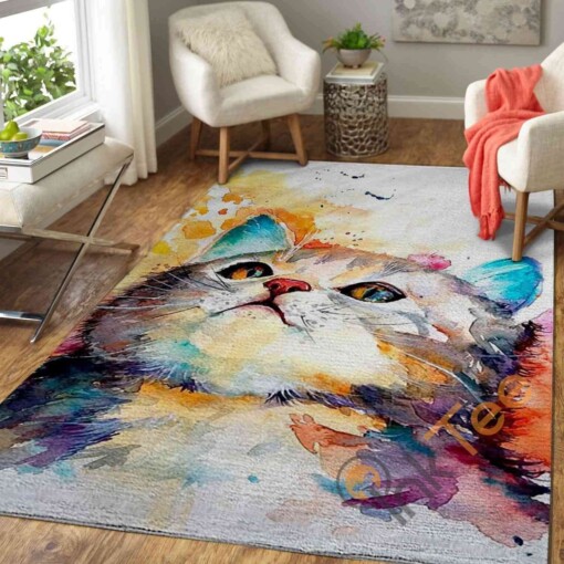 Colorful Cat Area Rug