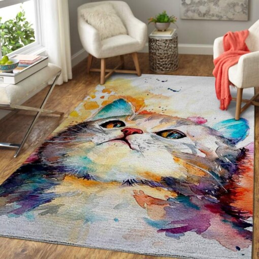 Colorful Curiosity Cat Area Limited Edition Rug