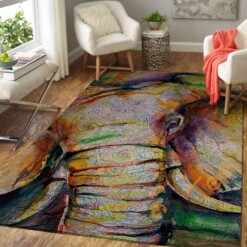 Colorful Elephant Area Rug