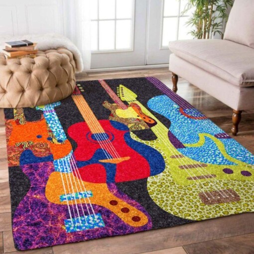 Colorful Guitar Rectangle Limited Edition Rug
