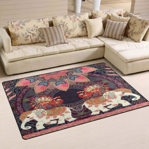 Colorful Indian Mandala Elephant Limited Edition Rug