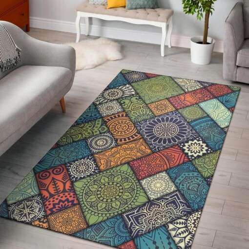 Colorful Mandala Pattern Area Rug