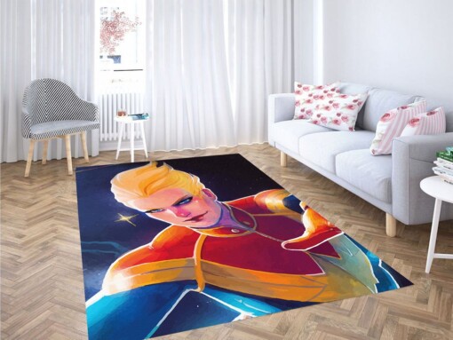 Colorful Of Captain Marvel Living Room Modern Carpet Rug