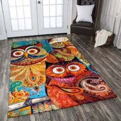 Colorful Owl Rectangle Limited Edition Rug