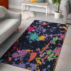 Colorful Paint Drip Abstract Area Rug