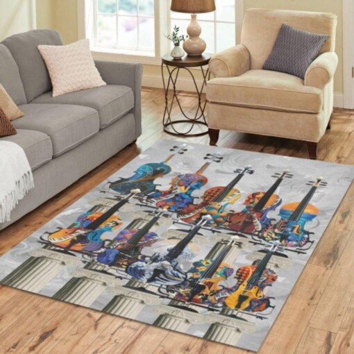 Colorful Violin Rectangle Limited Edition Rug