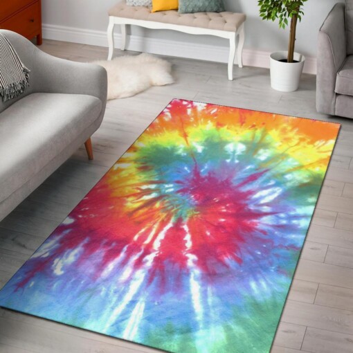 Colours Swirl Painting Area Rug