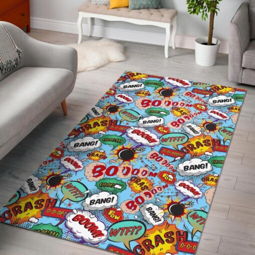Comic Book Strip Pattern Print Area Limited Edition Rug