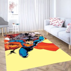 Comic Superman Living Room Modern Carpet Rug