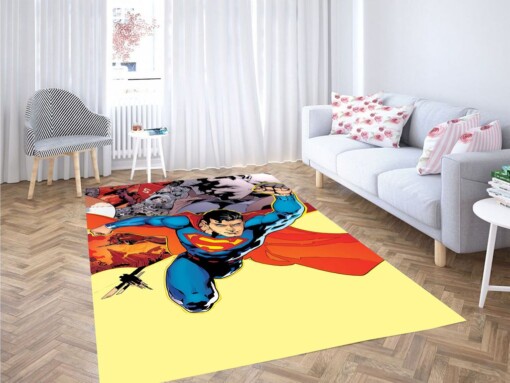 Comic Superman Living Room Modern Carpet Rug