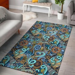 Compass Pattern Print Area Limited Edition Rug