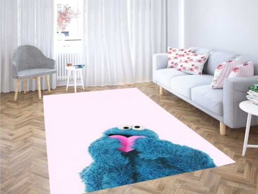 Cookie Monster With Heart Living Room Modern Carpet Rug