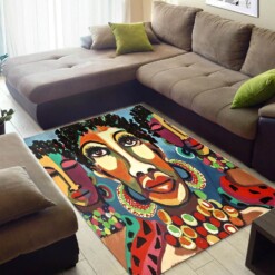 Cool African Style Pretty Afro Lady Carpet Living Room Rug
