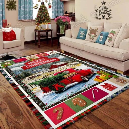 Country Life Red Truck Christmas Area Limited Edition Rug