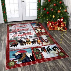 Cow Christmas On The Farm Rectangle Limited Edition Rug