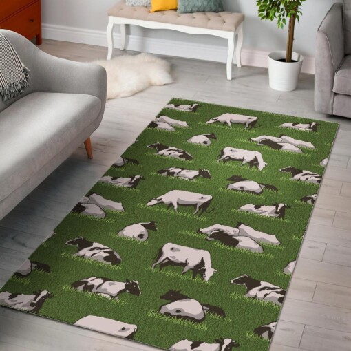 Cow Farm Pattern Print Area Limited Edition Rug
