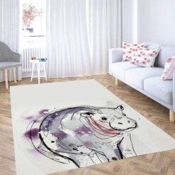 Cow Line Purple Carpet Rug