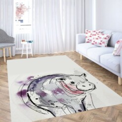 Cow Line Purple Living Room Modern Carpet Rug