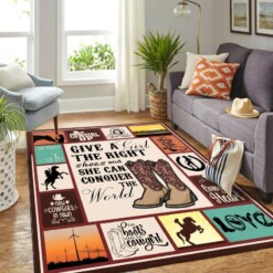 Cowboy Cowgirl Horse Quilt Mk Carpet Area Rug