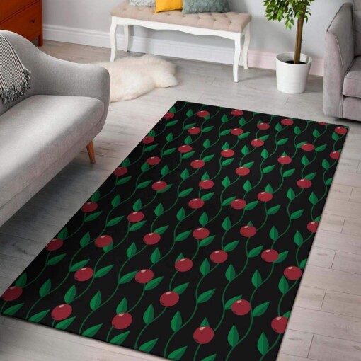 Cranberry Pattern Print Design Limited Edition Rug