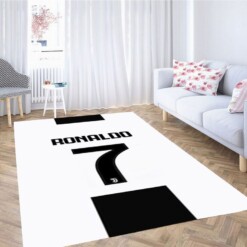 Cristiano Ronaldo Juve Wallpaper Living Room Modern Carpet Rug