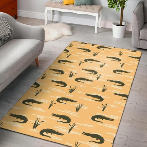 Crocodile River Print Pattern Area Limited Edition Rug