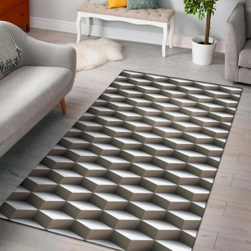 Cube Optical Illusion Area Rug