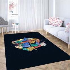 Cube Wallpaper Living Room Modern Carpet Rug