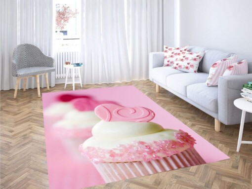 Cup Cake Pink Sweet Living Room Modern Carpet Rug