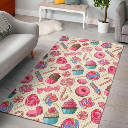 Cupcake Dessert Pattern Print Area Limited Edition Rug