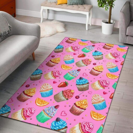 Cupcake Pattern Print Design Limited Edition Rug