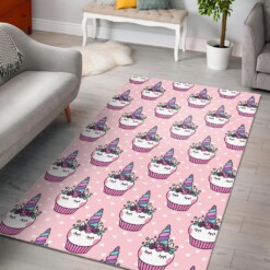 Cupcake Unicorn Pattern Print Area Limited Edition Rug
