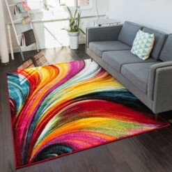 Curved Multi Colored Limited Edition Rug