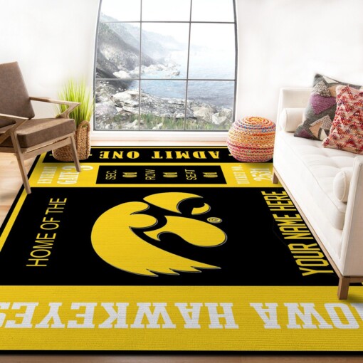 Customizable Iowa Hawkeyes Rug  Custom Size And Printing