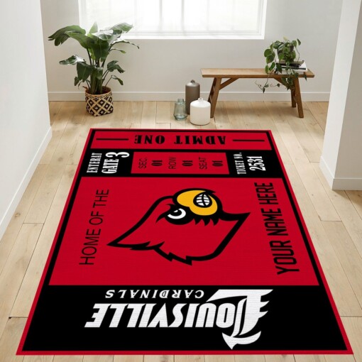 Customizable Louisville Cardinals Rug  Custom Size And Printing