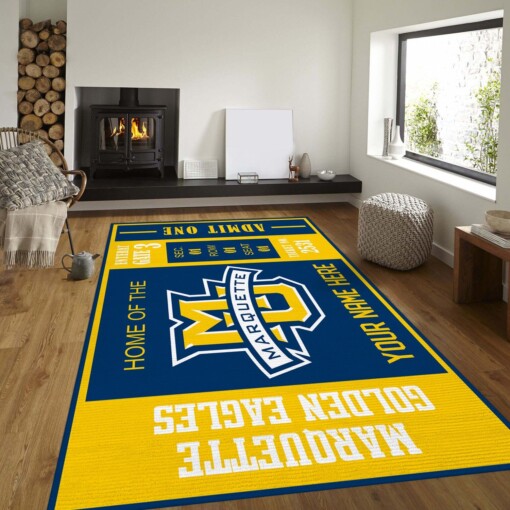 Customizable Marquette Golden Eagles Rug  Custom Size And Printing