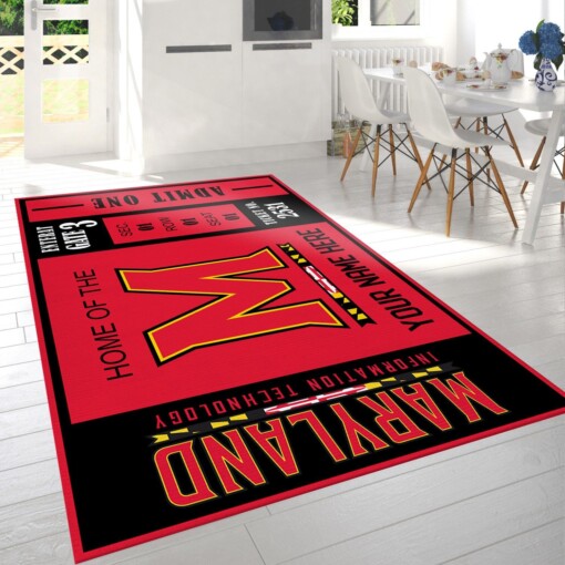 Customizable Maryland Terrapins Rug  Custom Size And Printing