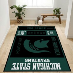 Customizable Michigan State Spartans Rug  Custom Size And Printing