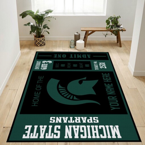 Customizable Michigan State Spartans Rug  Custom Size And Printing