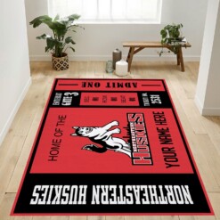 Customizable Northeastern Huskies Rug  Custom Size And Printing