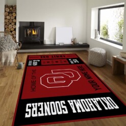 Customizable Oklahoma Sooners Rug  Custom Size And Printing