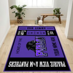 Customizable Prairie View A M Panthers Rug  Custom Size And Printing