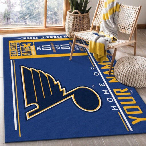 Customizable St Louis Blues Rug  Custom Size And Printing